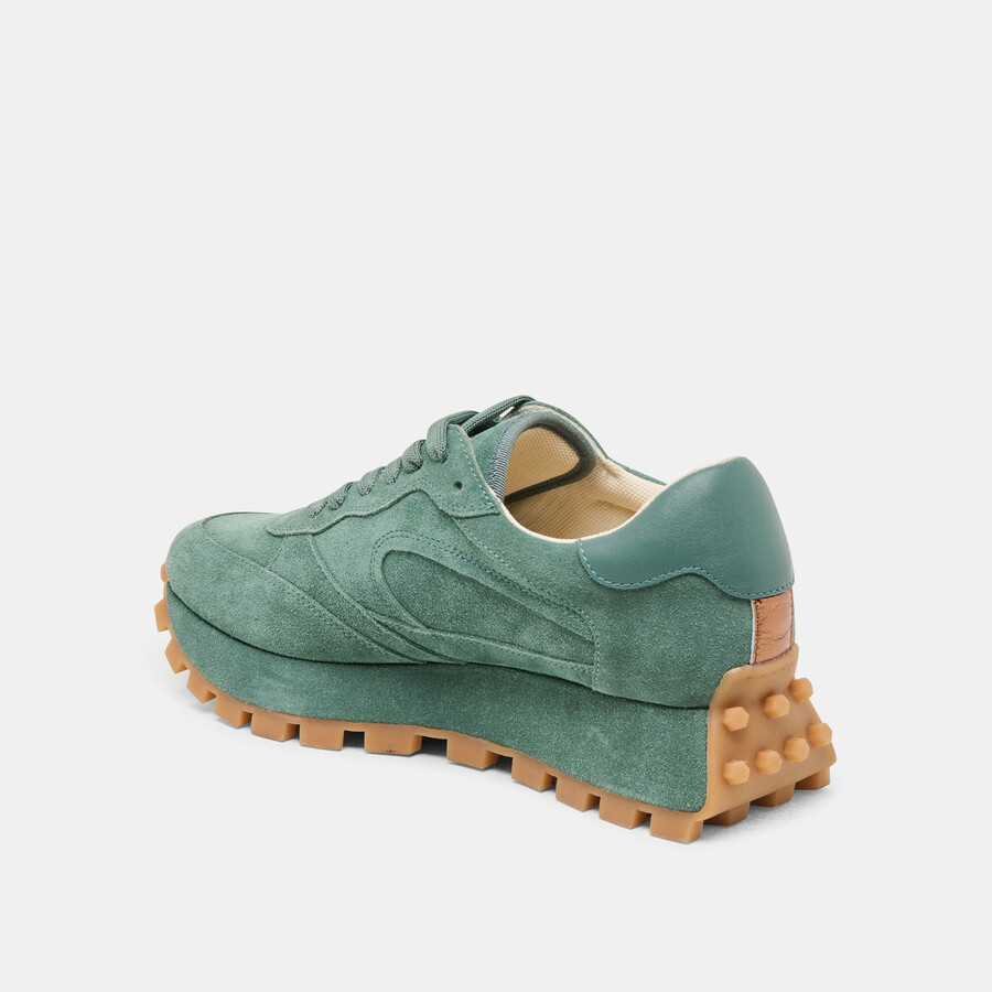 sneakers tricia in pelle scamosciata verde scuro