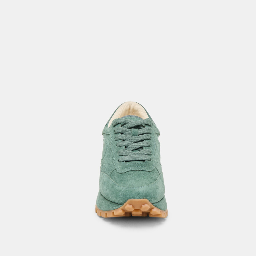 sneakers tricia in pelle scamosciata verde scuro