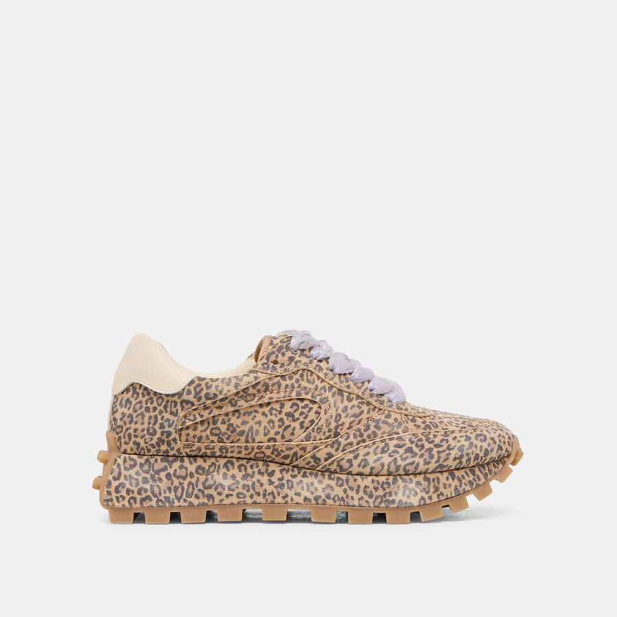 sneakers tricia in pelle scamosciata stampata leopardata marrone chiaro