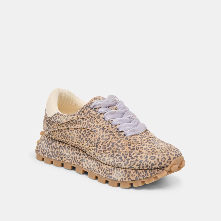 sneakers tricia in pelle scamosciata stampata leopardata marrone chiaro