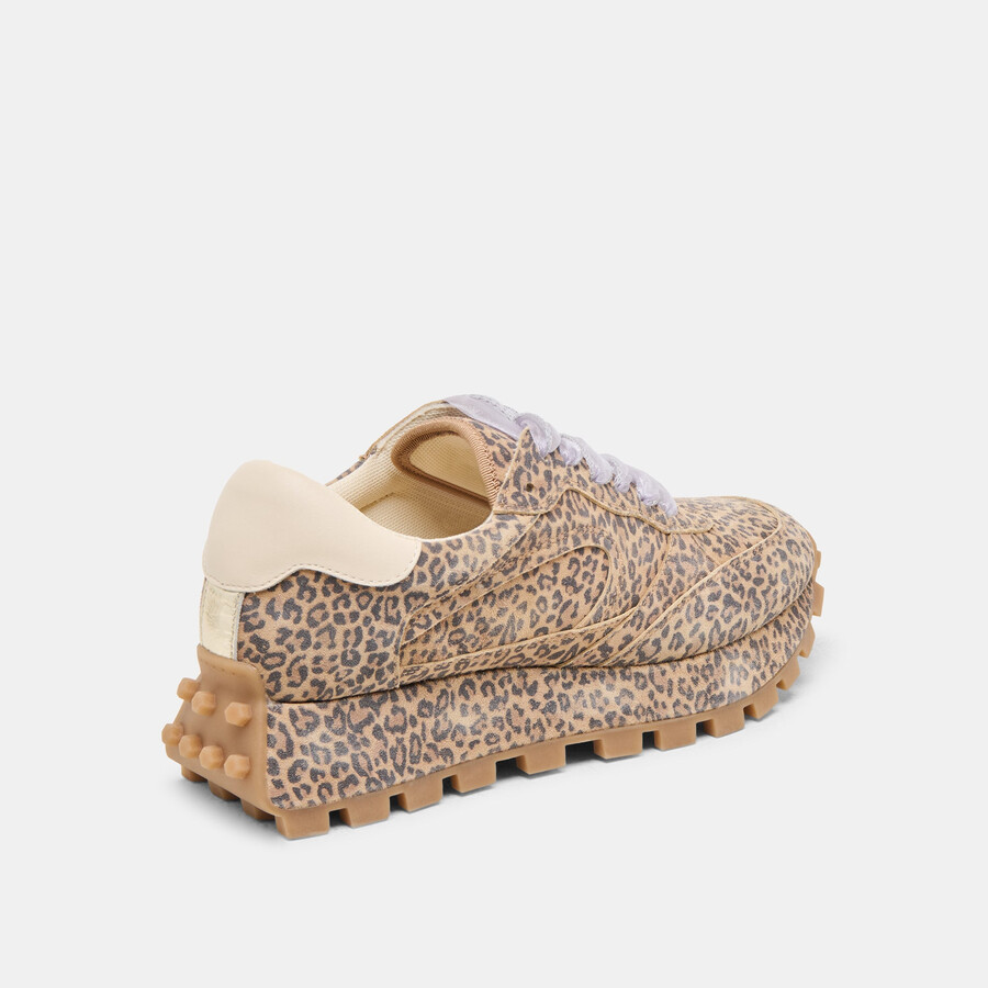 sneakers tricia in pelle scamosciata stampata leopardata marrone chiaro