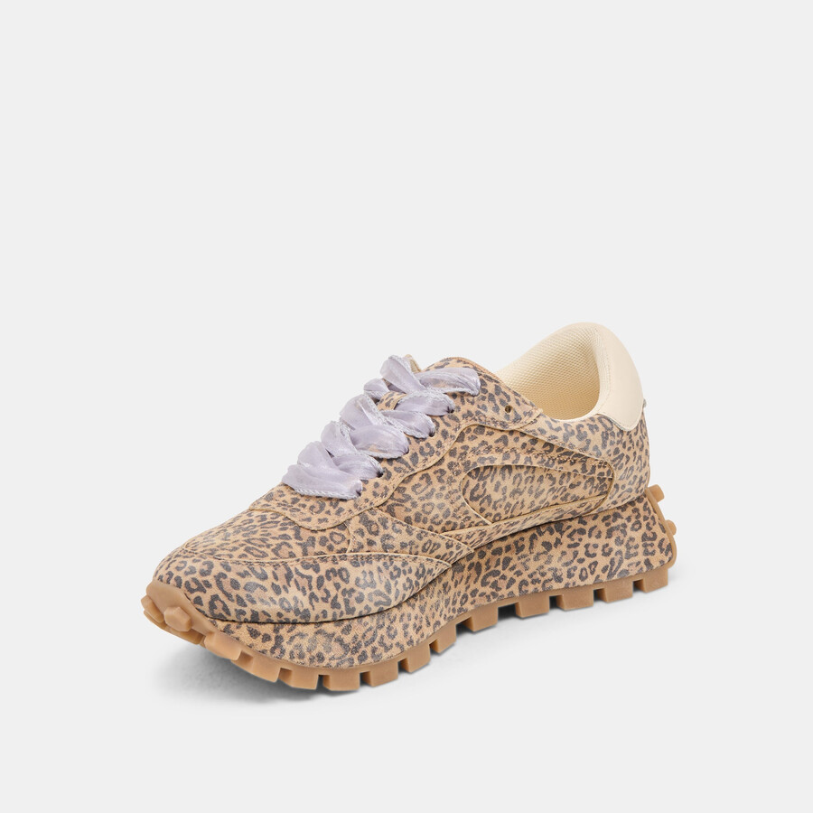 sneakers tricia in pelle scamosciata stampata leopardata marrone chiaro