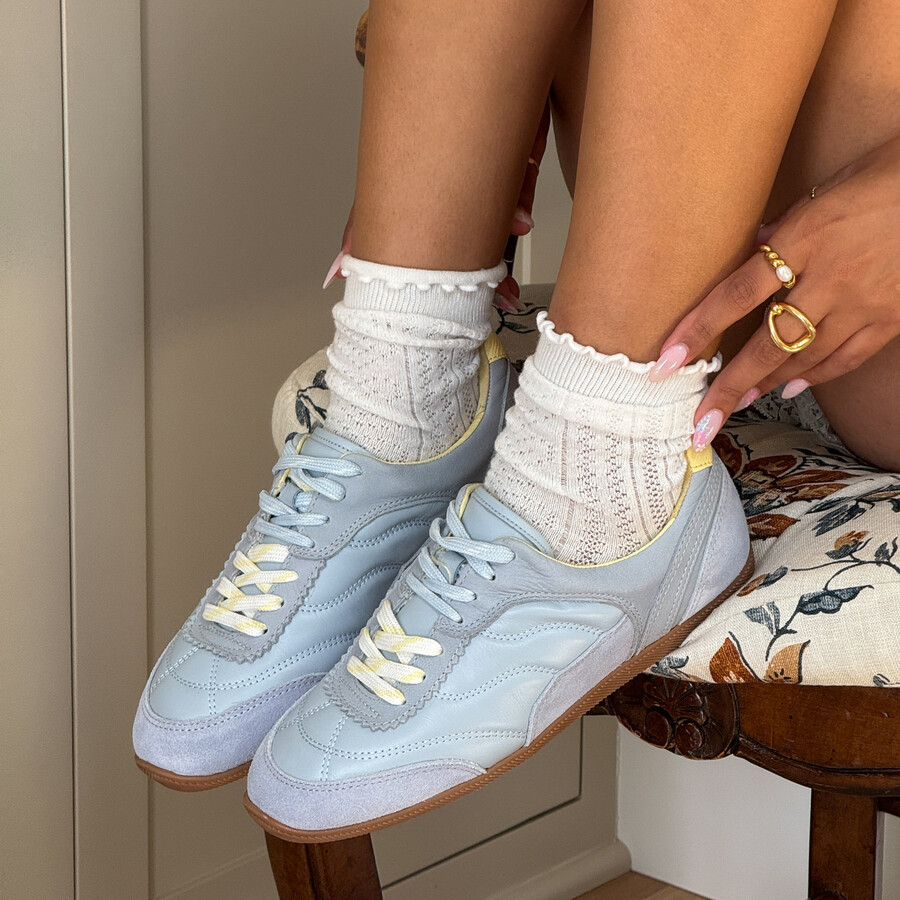 sneakers laini blu multi pelle