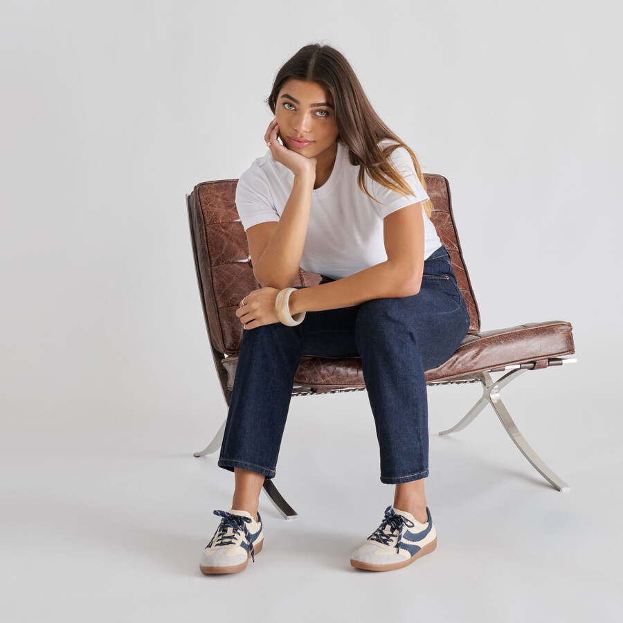 merit sneakers bianco blu pelle