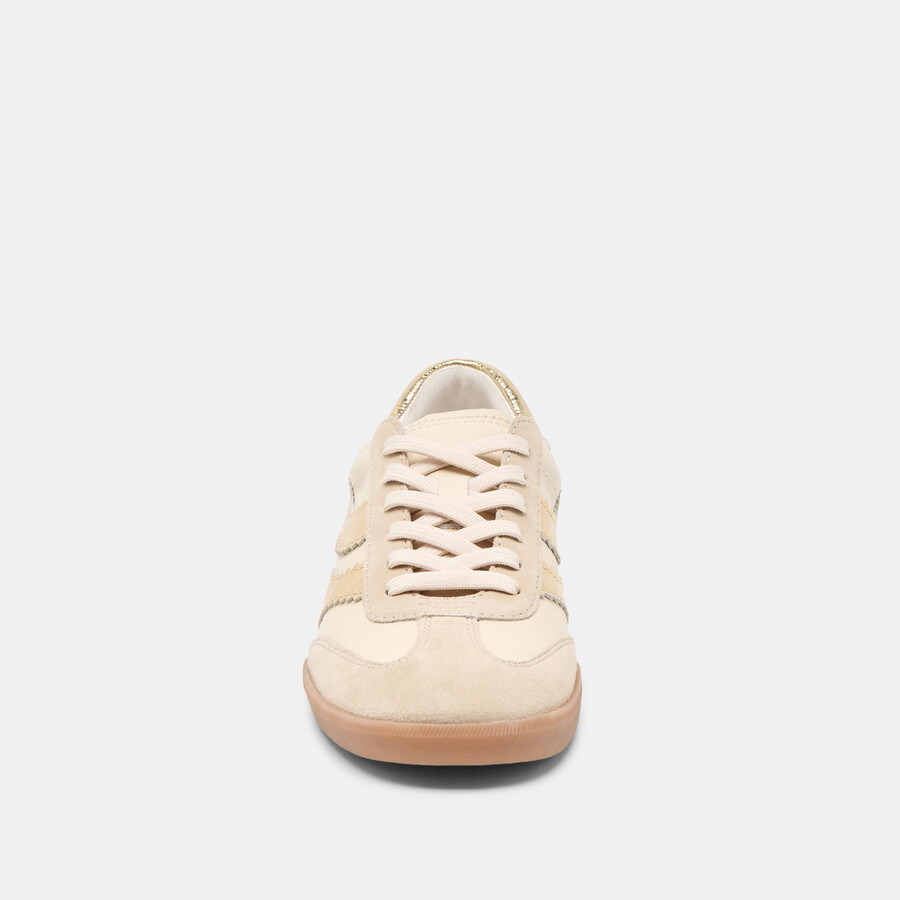merit sneakers in pelle bianca e oro