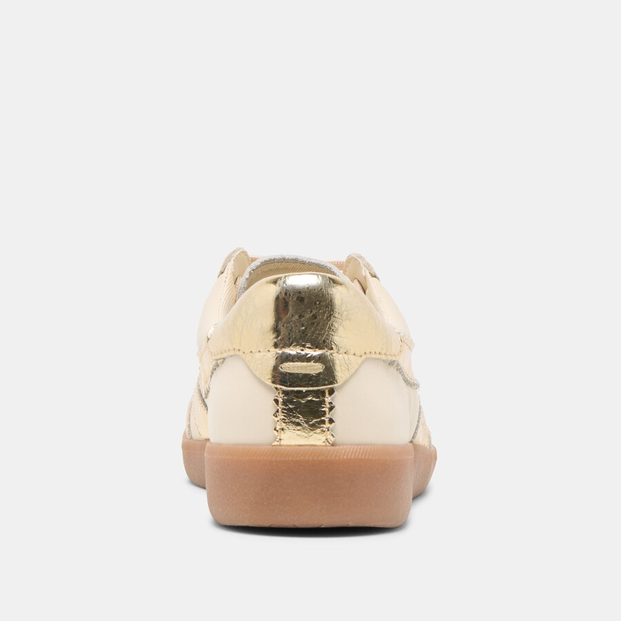 merit sneakers in pelle bianca e oro