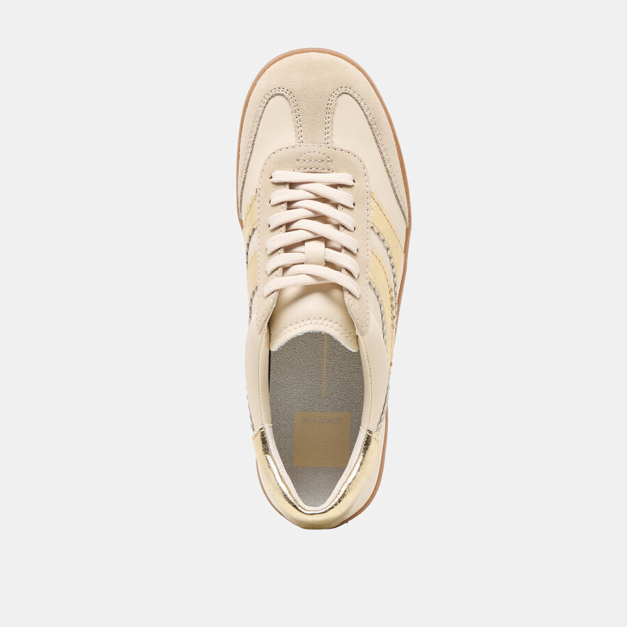 merit sneakers in pelle bianca e oro