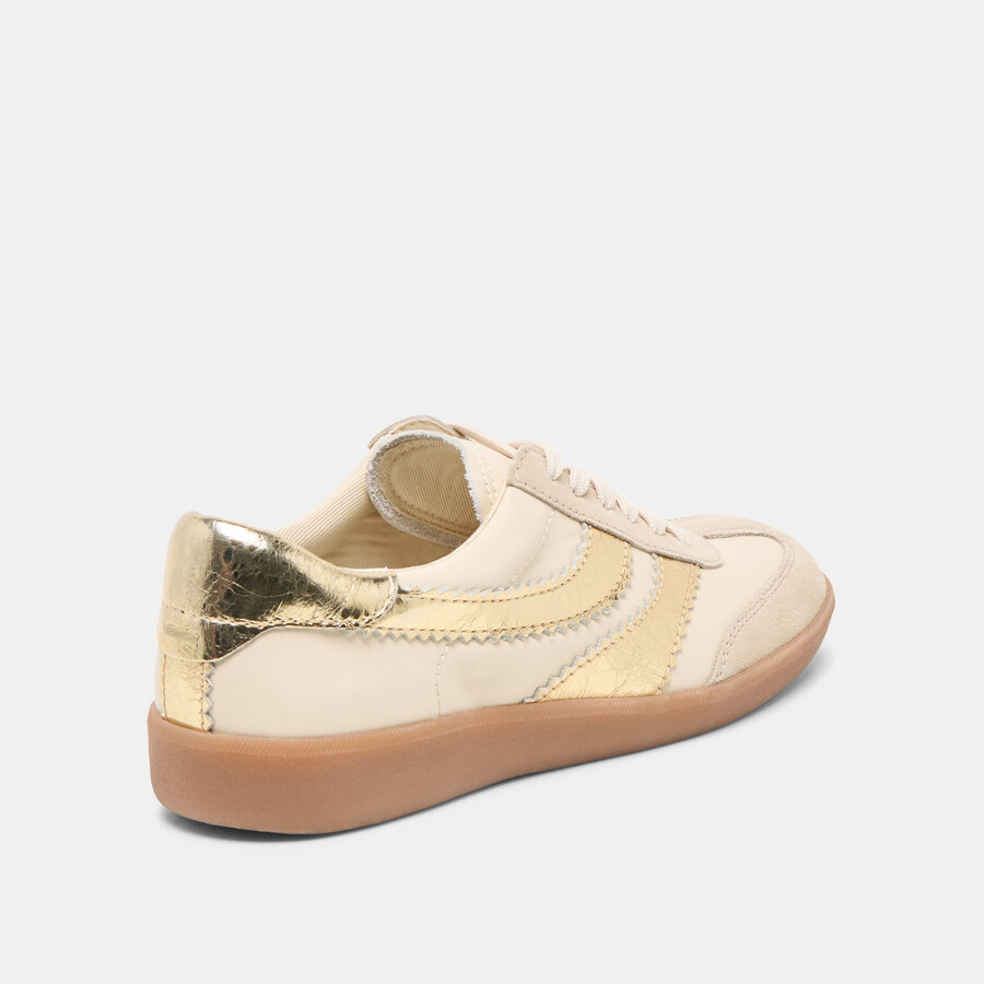 merit sneakers in pelle bianca e oro