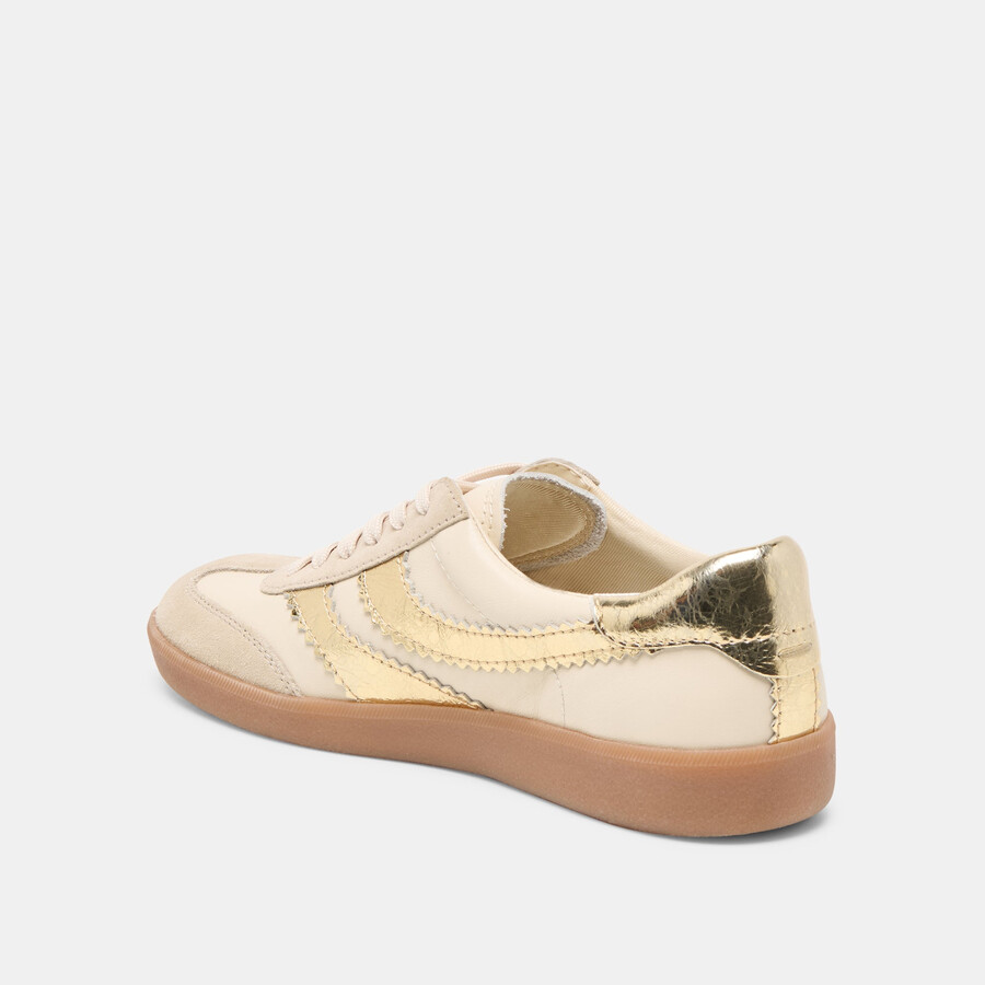merit sneakers in pelle bianca e oro