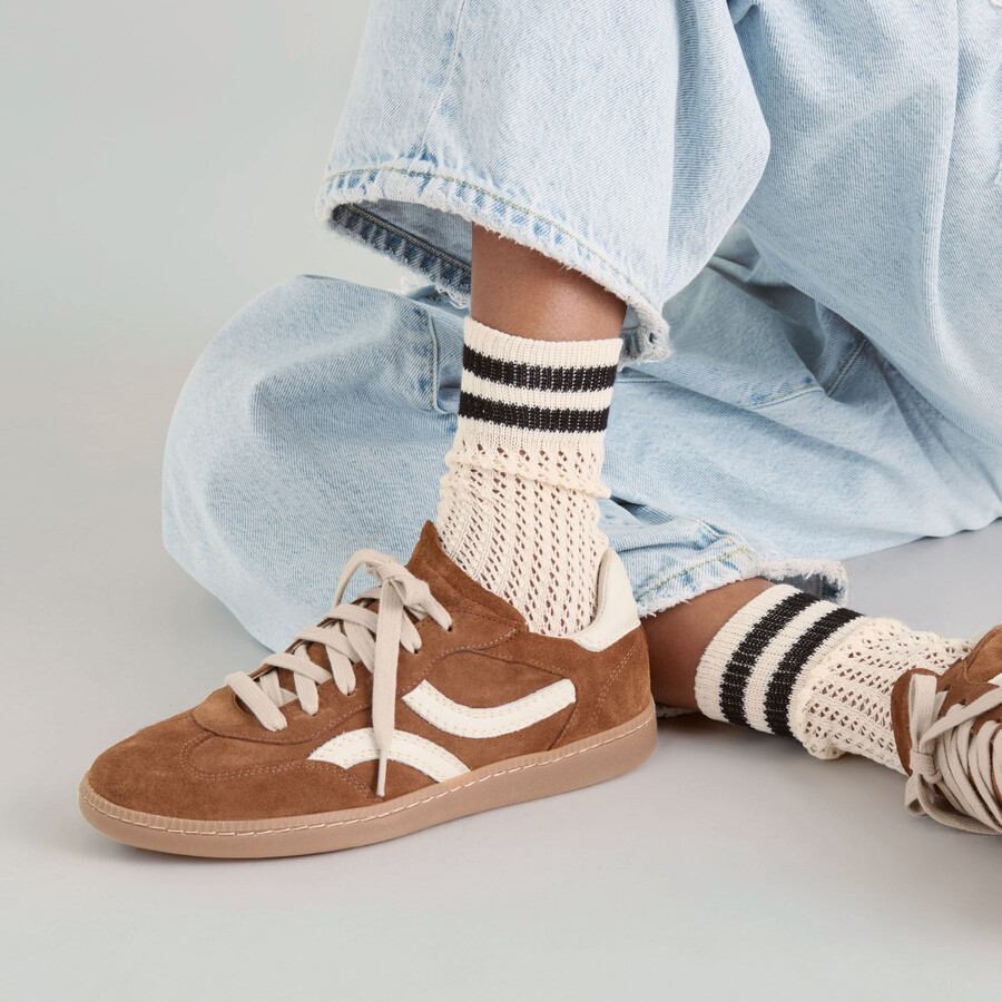 sneakers ribelli in pelle scamosciata color pecan
