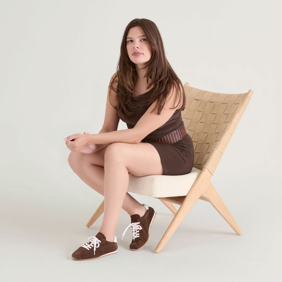 scarpe da ginnastica serina dk in pelle scamosciata marrone