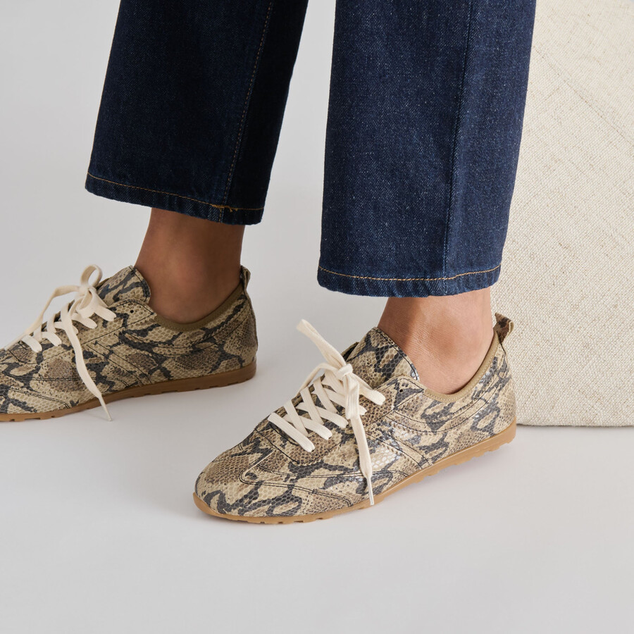 sneakers viper in pelle goffrata con stampa serpente