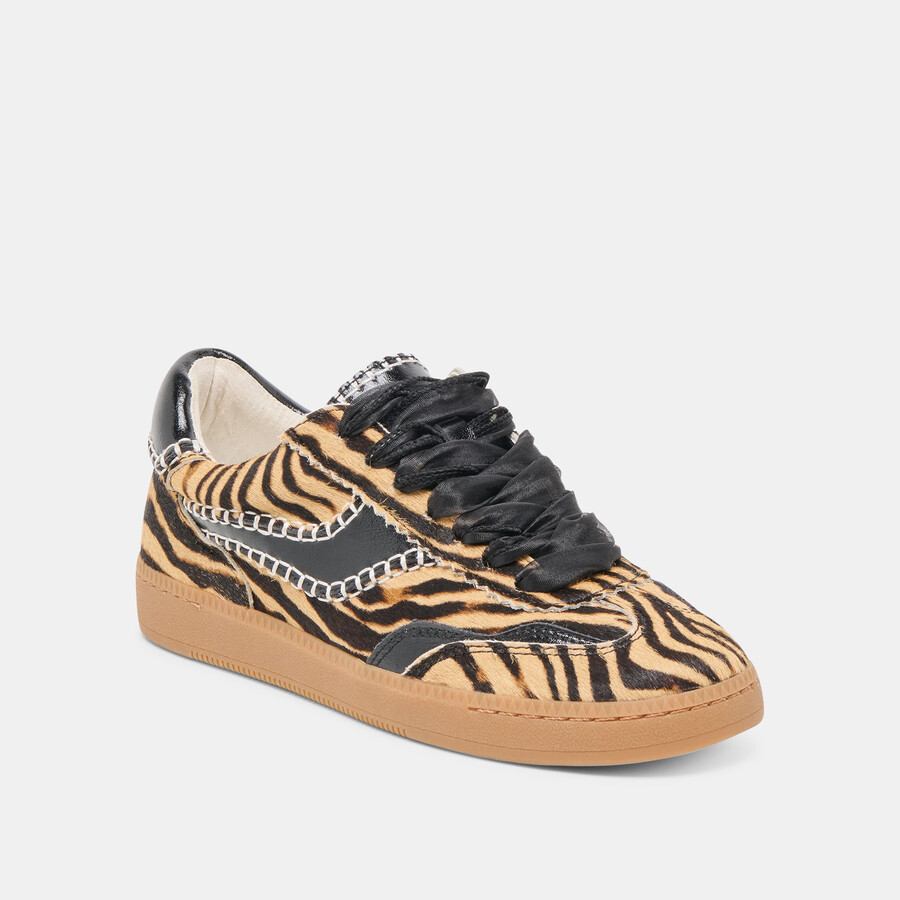 avviso sneakers stitch in pelo di vitello tigre