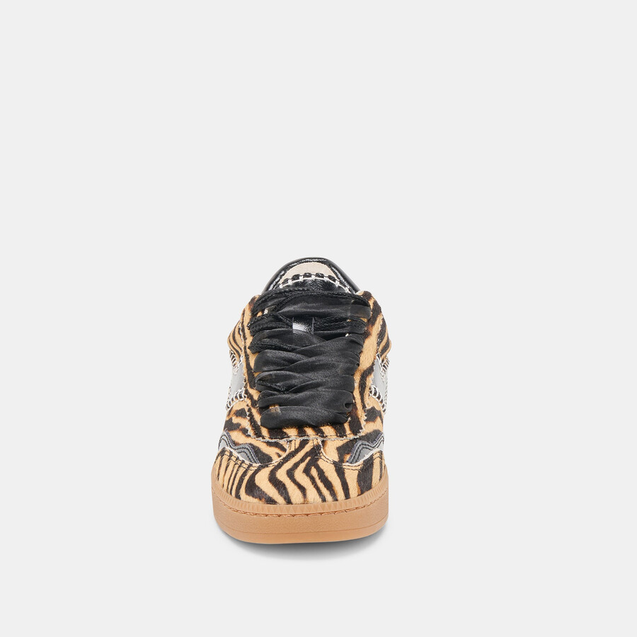 avviso sneakers stitch in pelo di vitello tigre