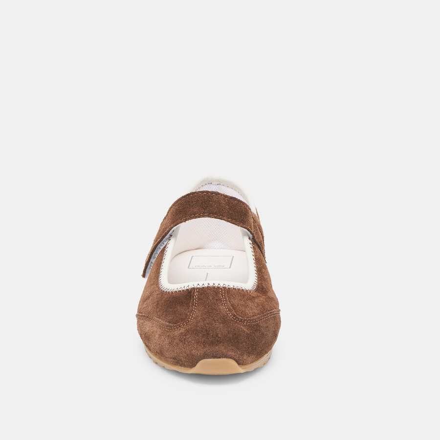 sneakers sofya in pelle scamosciata marrone scuro