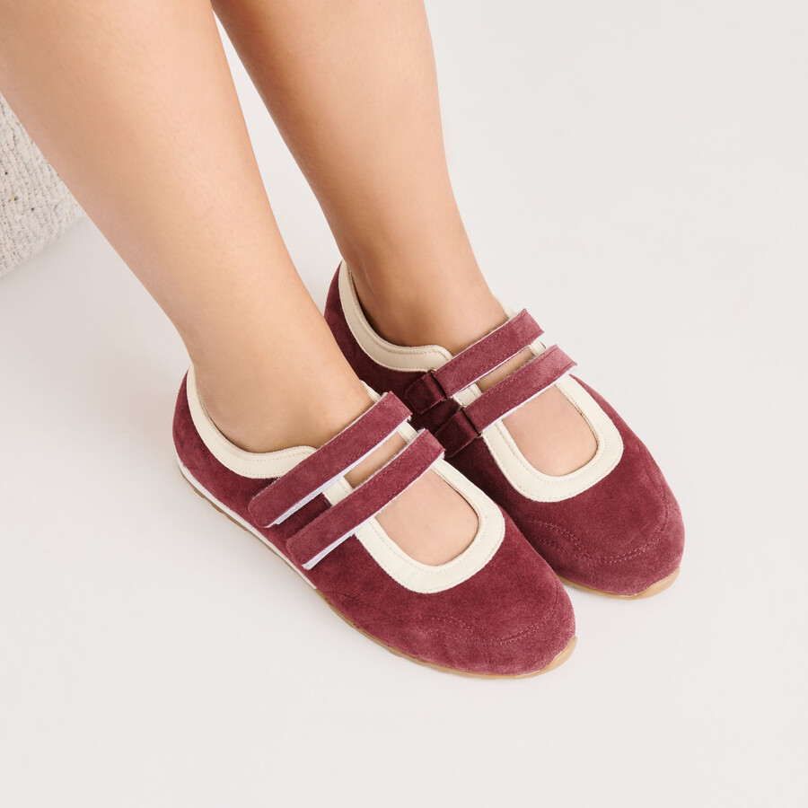 sneakers swan in pelle scamosciata bordeaux