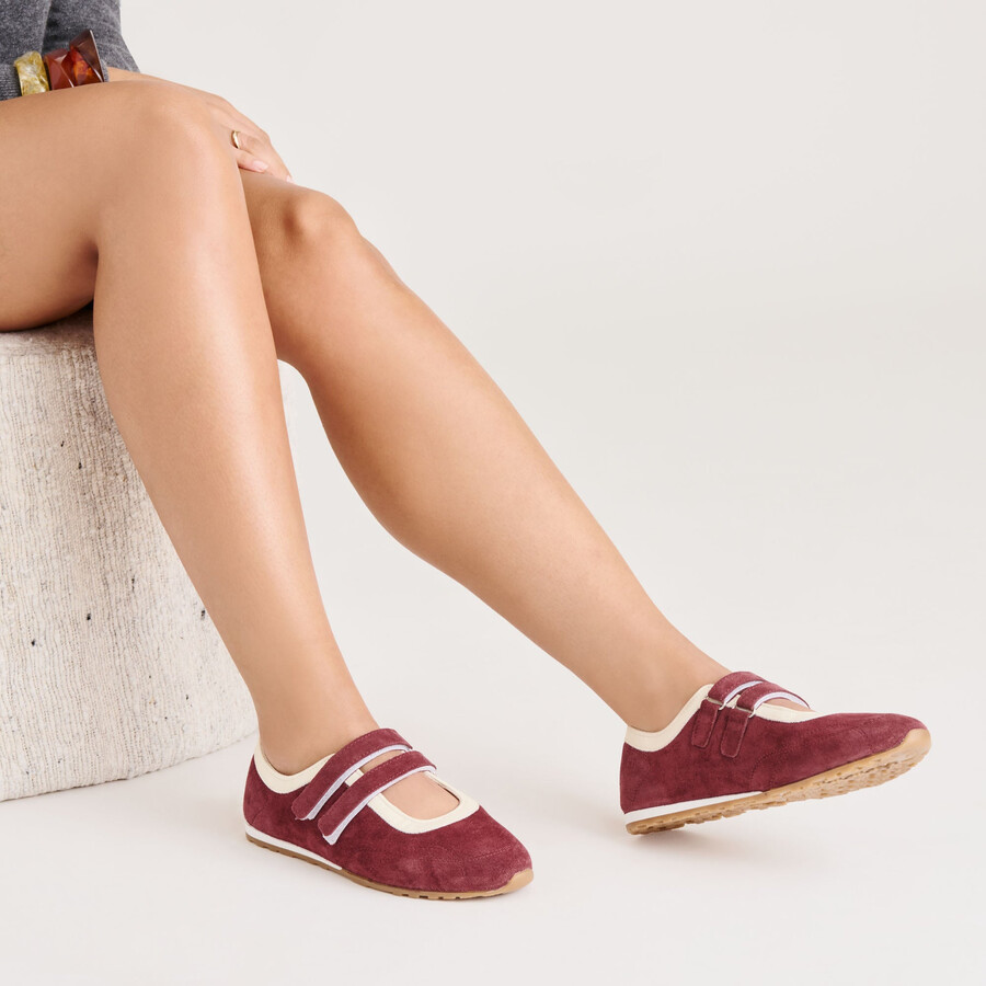 sneakers swan in pelle scamosciata bordeaux