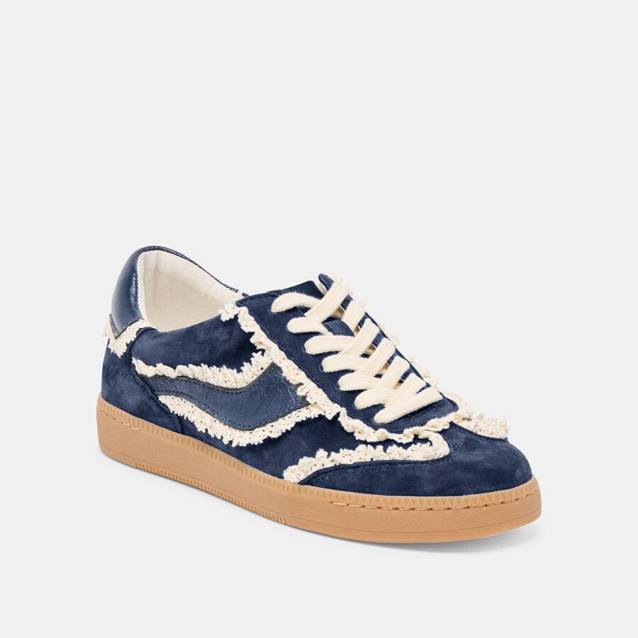 avviso sneakers in pizzo scamosciato blu navy