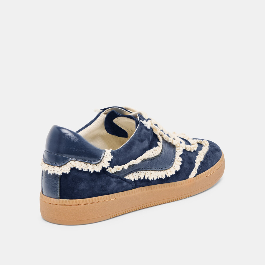 avviso sneakers in pizzo scamosciato blu navy