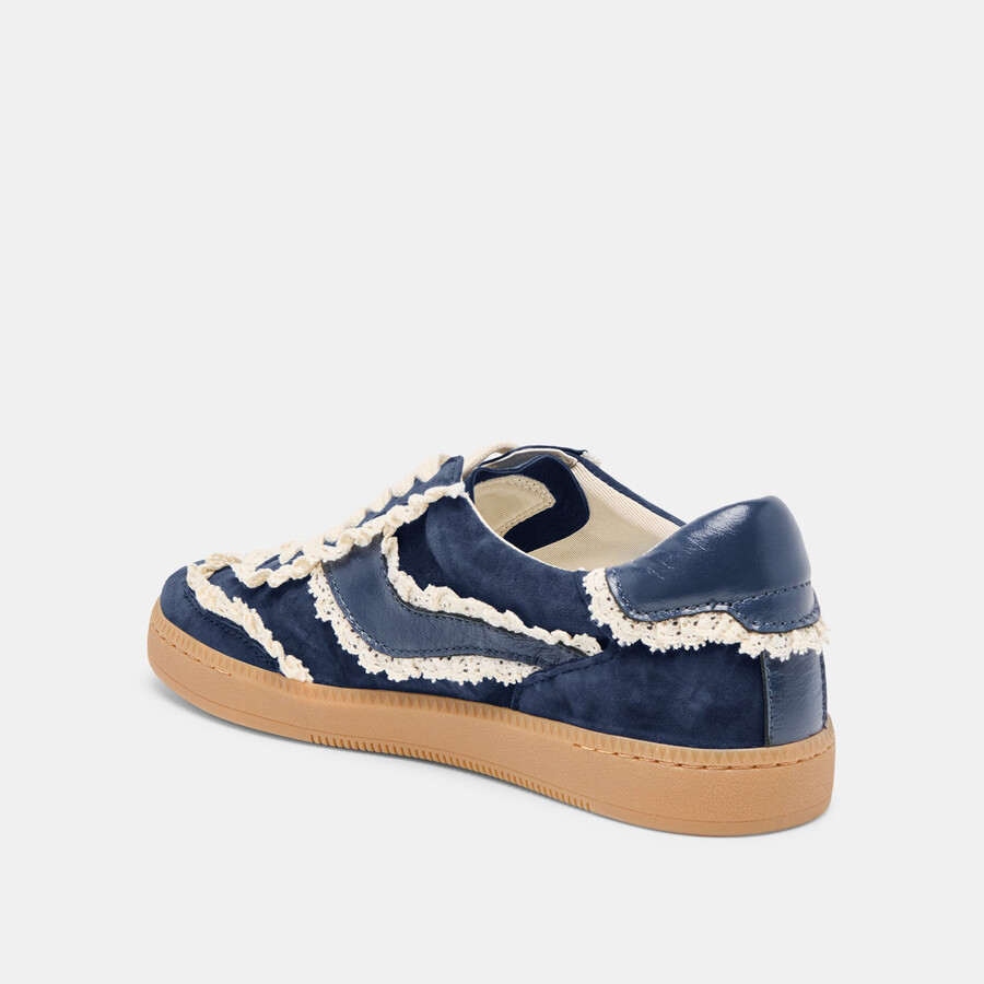 avviso sneakers in pizzo scamosciato blu navy