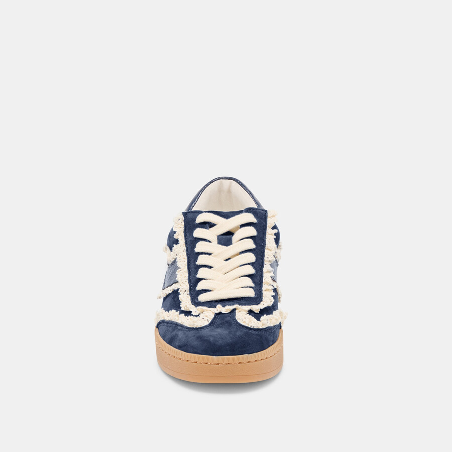 avviso sneakers in pizzo scamosciato blu navy