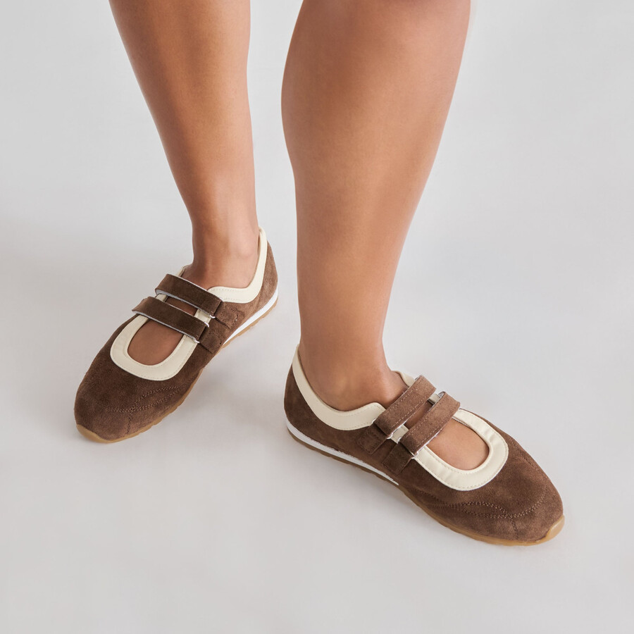 sneakers swan in pelle scamosciata marrone scuro