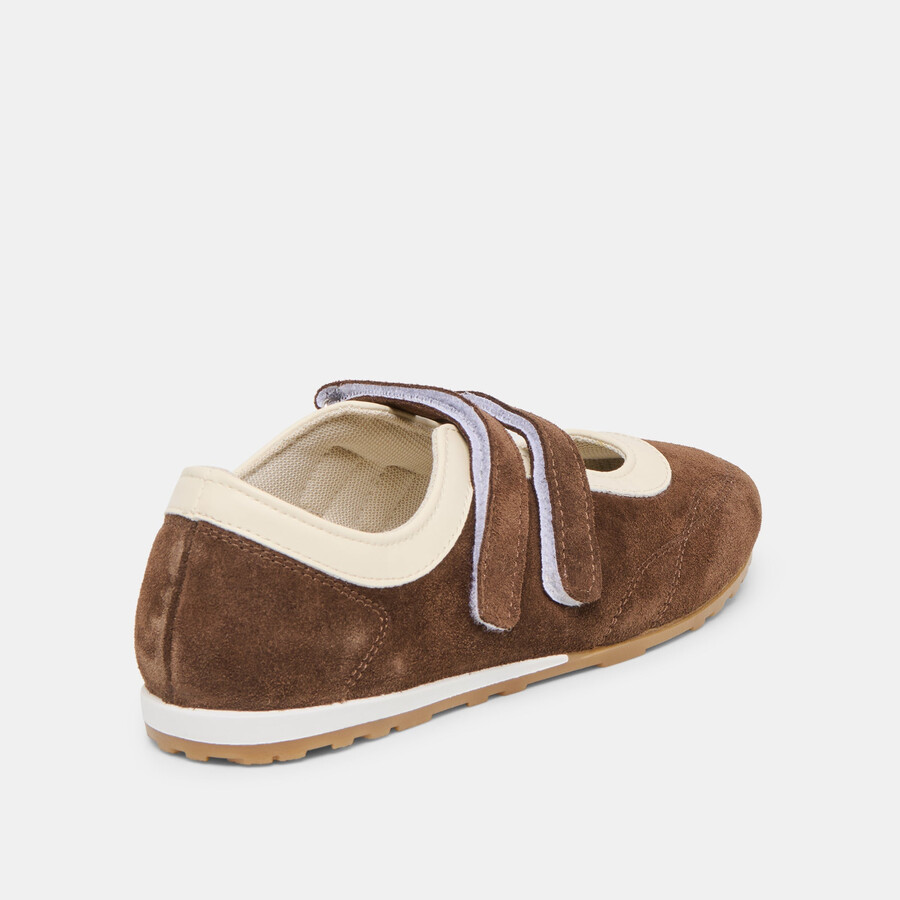 sneakers swan in pelle scamosciata marrone scuro