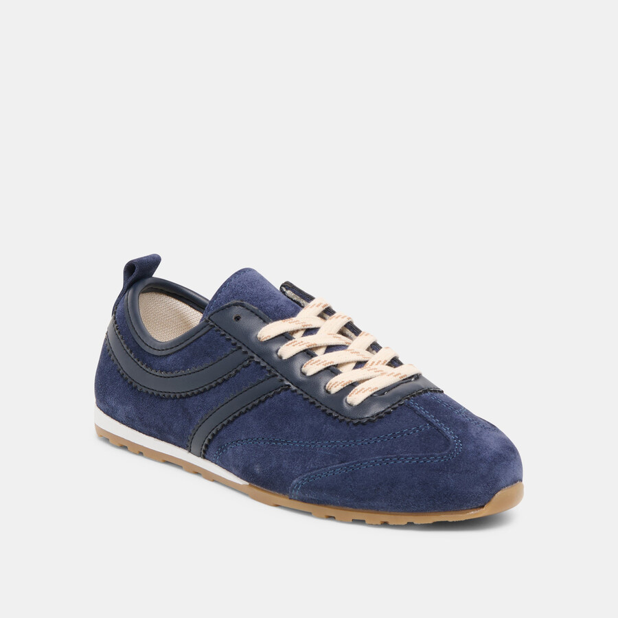 viper sneakers in pelle scamosciata blu navy