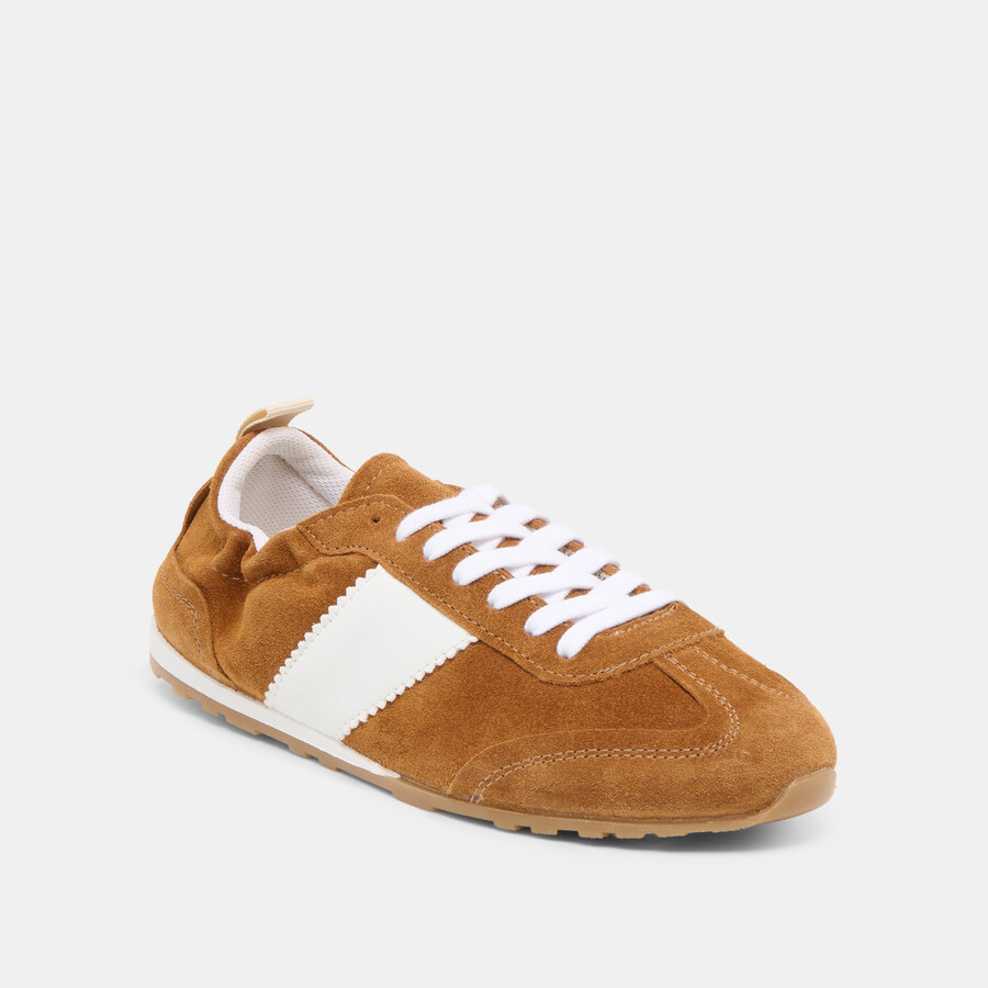 sneakers shyla in pelle scamosciata color cognac