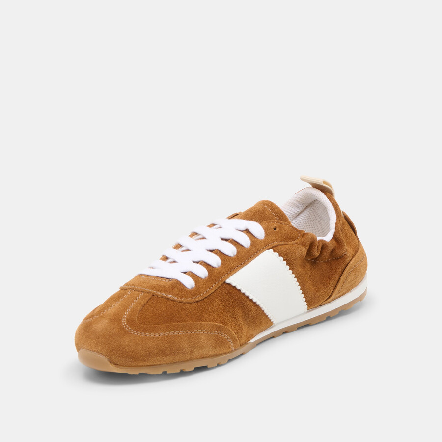 sneakers shyla in pelle scamosciata color cognac