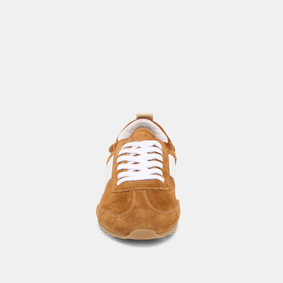 sneakers shyla in pelle scamosciata color cognac
