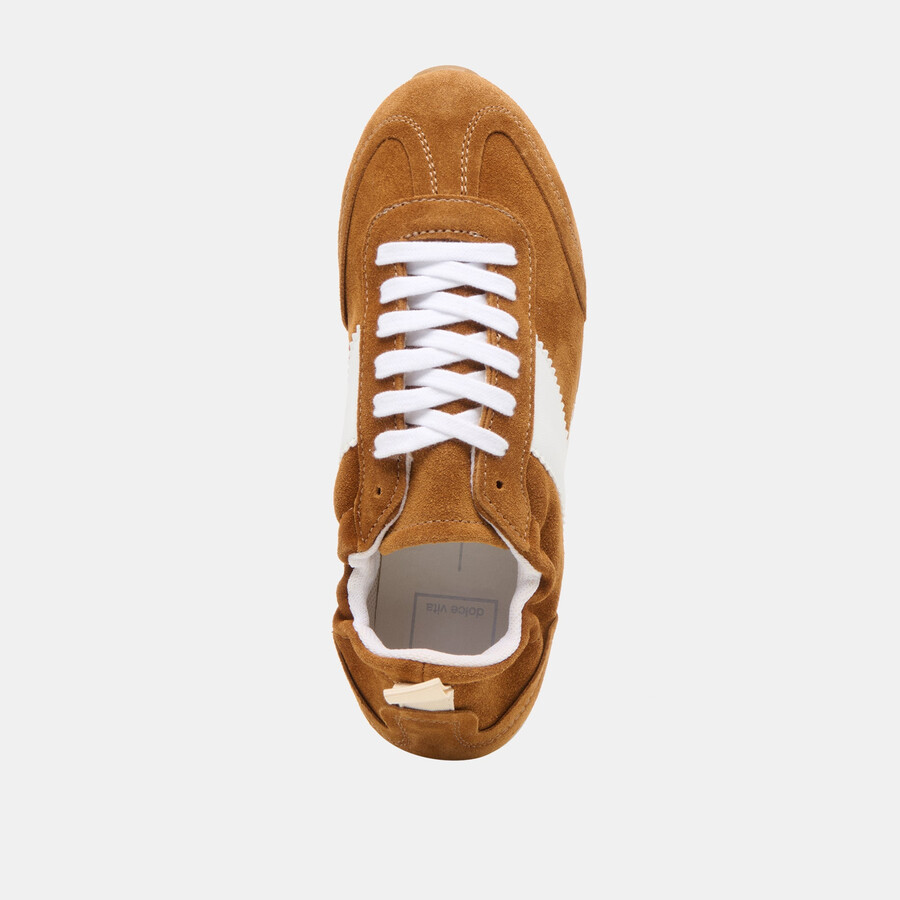 sneakers shyla in pelle scamosciata color cognac