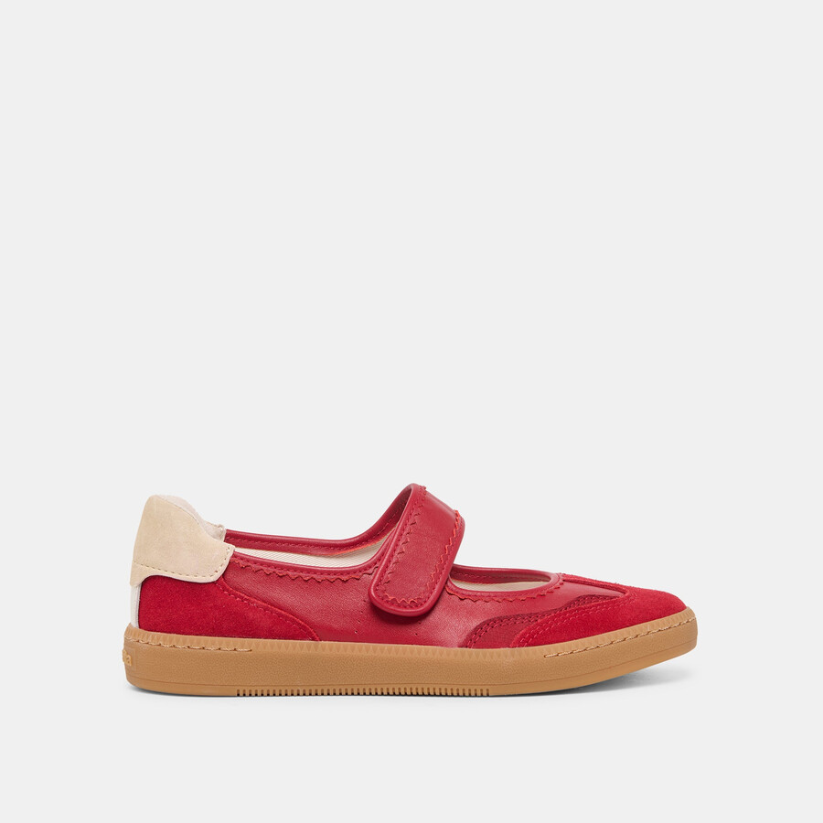 sneakers nanet in pelle cremisi