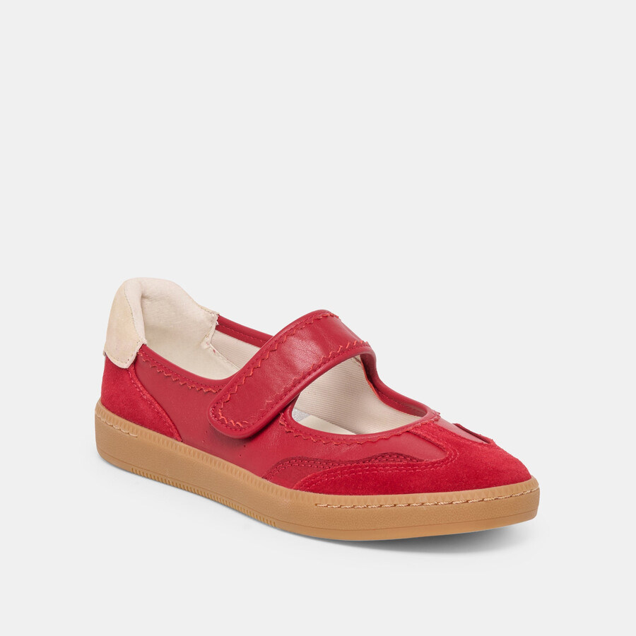 sneakers nanet in pelle cremisi