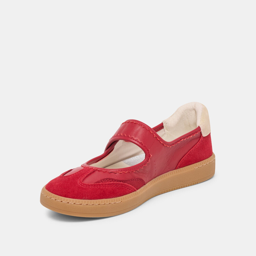 sneakers nanet in pelle cremisi