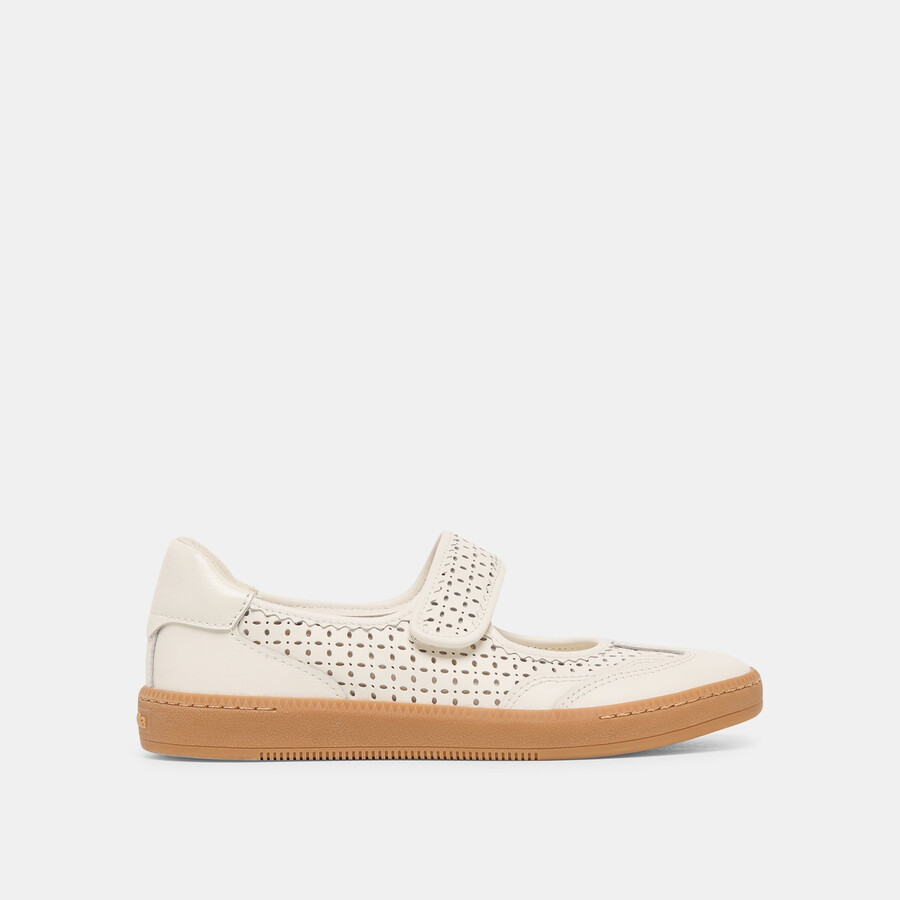 sneakers nanet in pelle traforata bianca