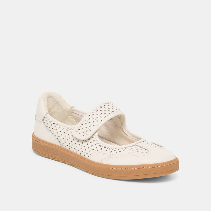 sneakers nanet in pelle traforata bianca