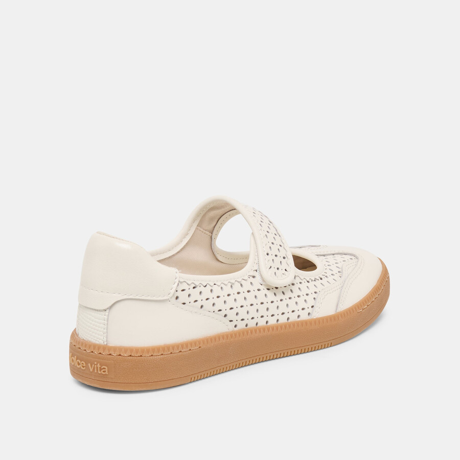 sneakers nanet in pelle traforata bianca
