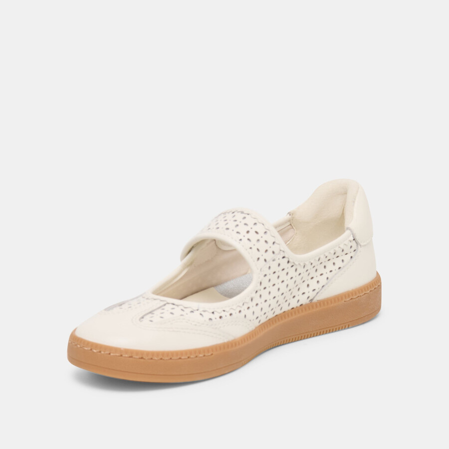 sneakers nanet in pelle traforata bianca