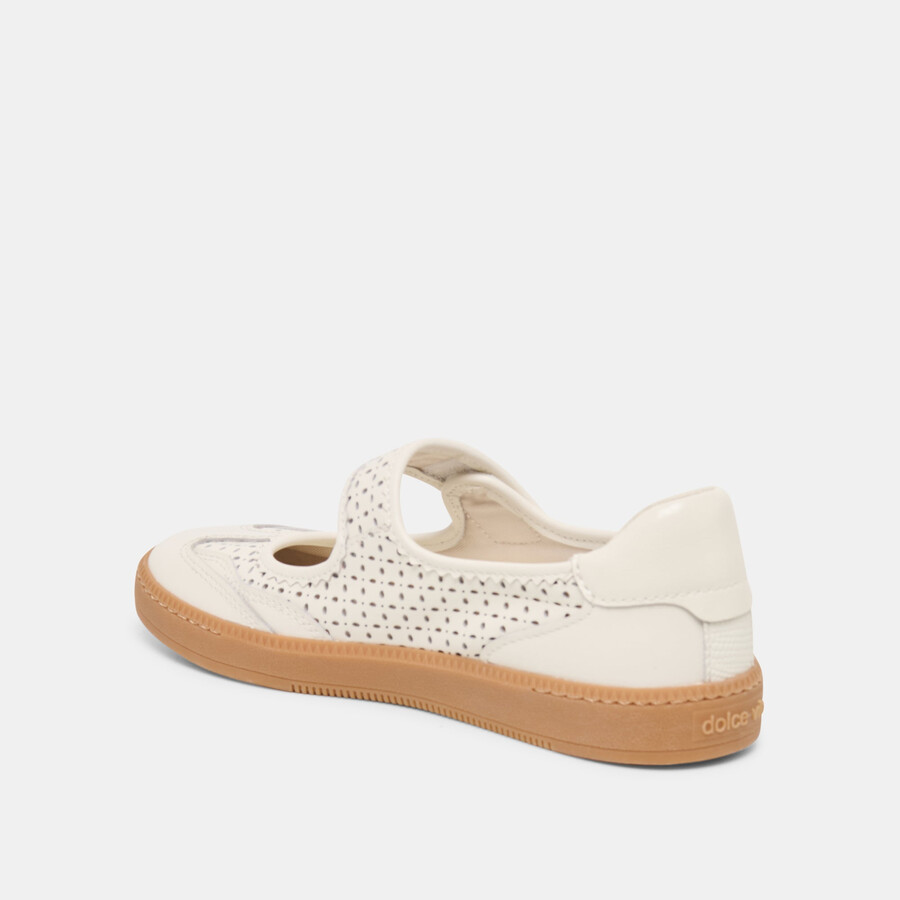 sneakers nanet in pelle traforata bianca
