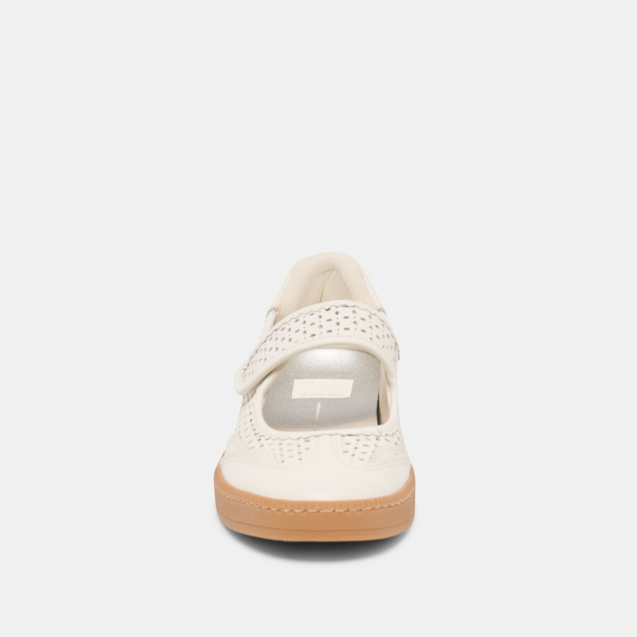 sneakers nanet in pelle traforata bianca