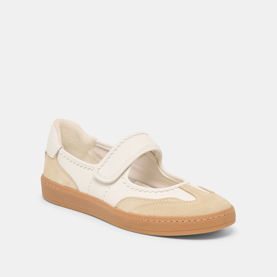 sneakers nanet in pelle avorio multistrato