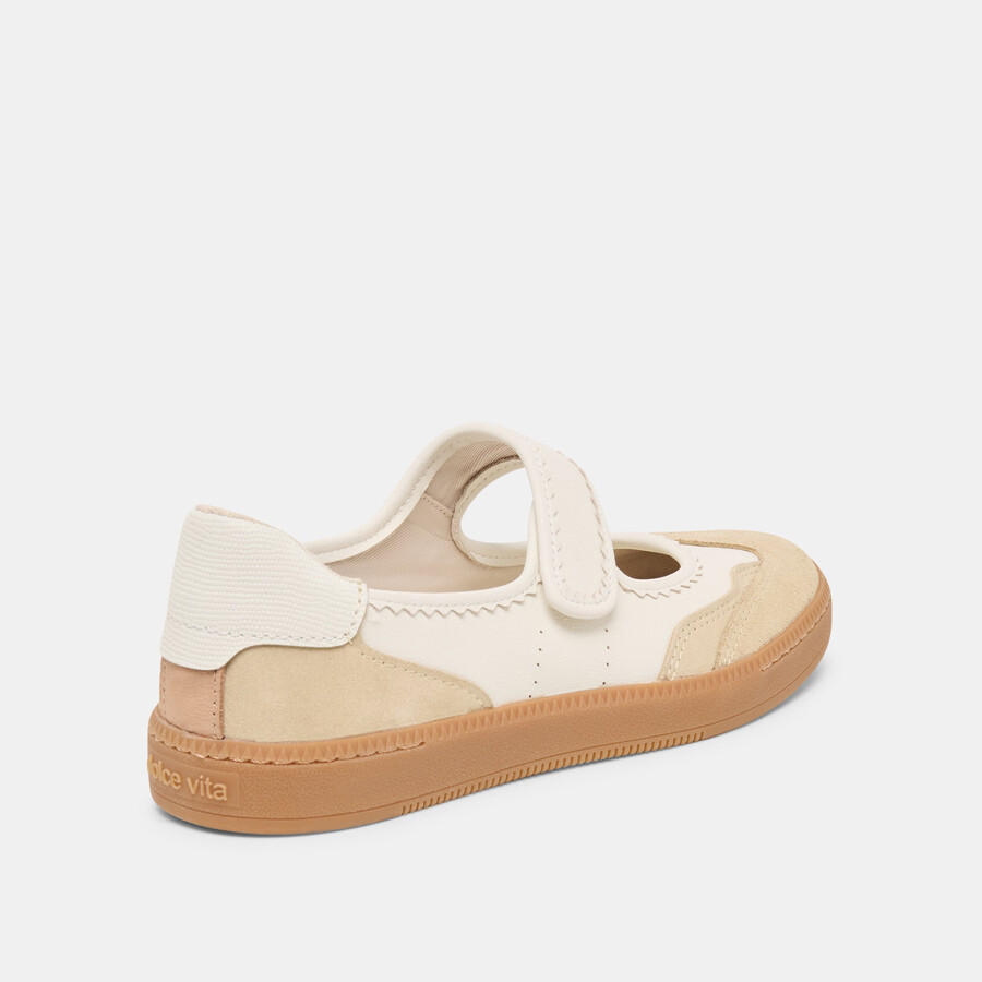 sneakers nanet in pelle avorio multistrato