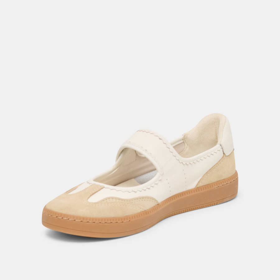 sneakers nanet in pelle avorio multistrato