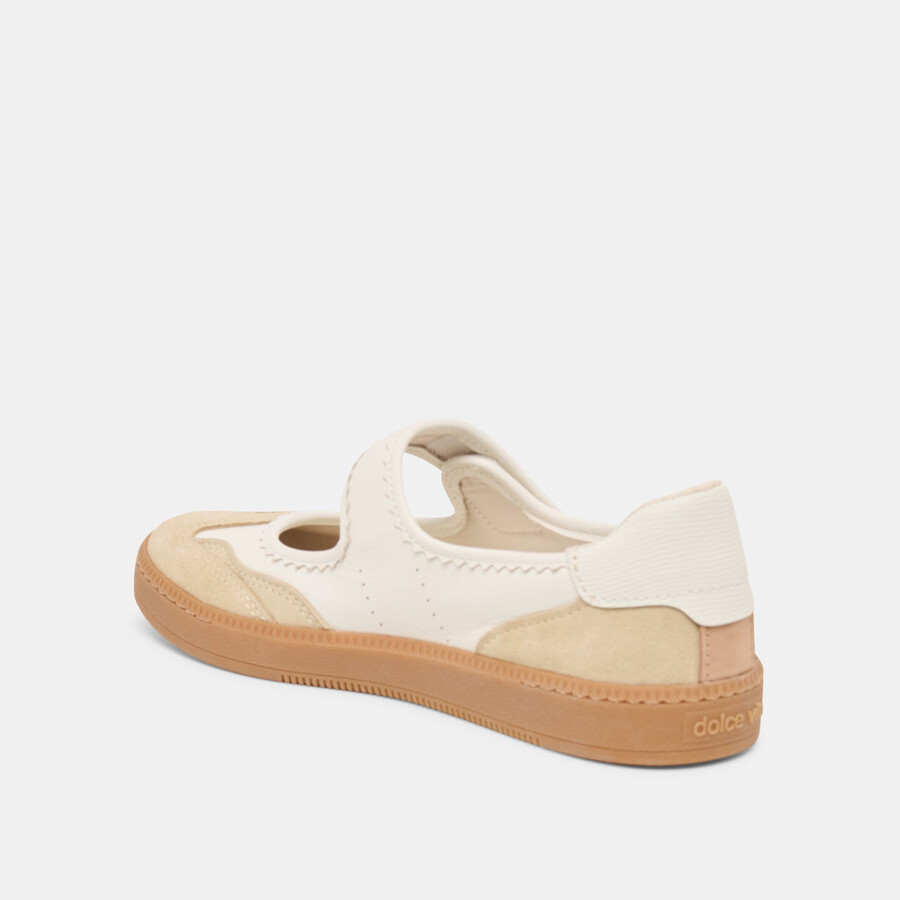 sneakers nanet in pelle avorio multistrato