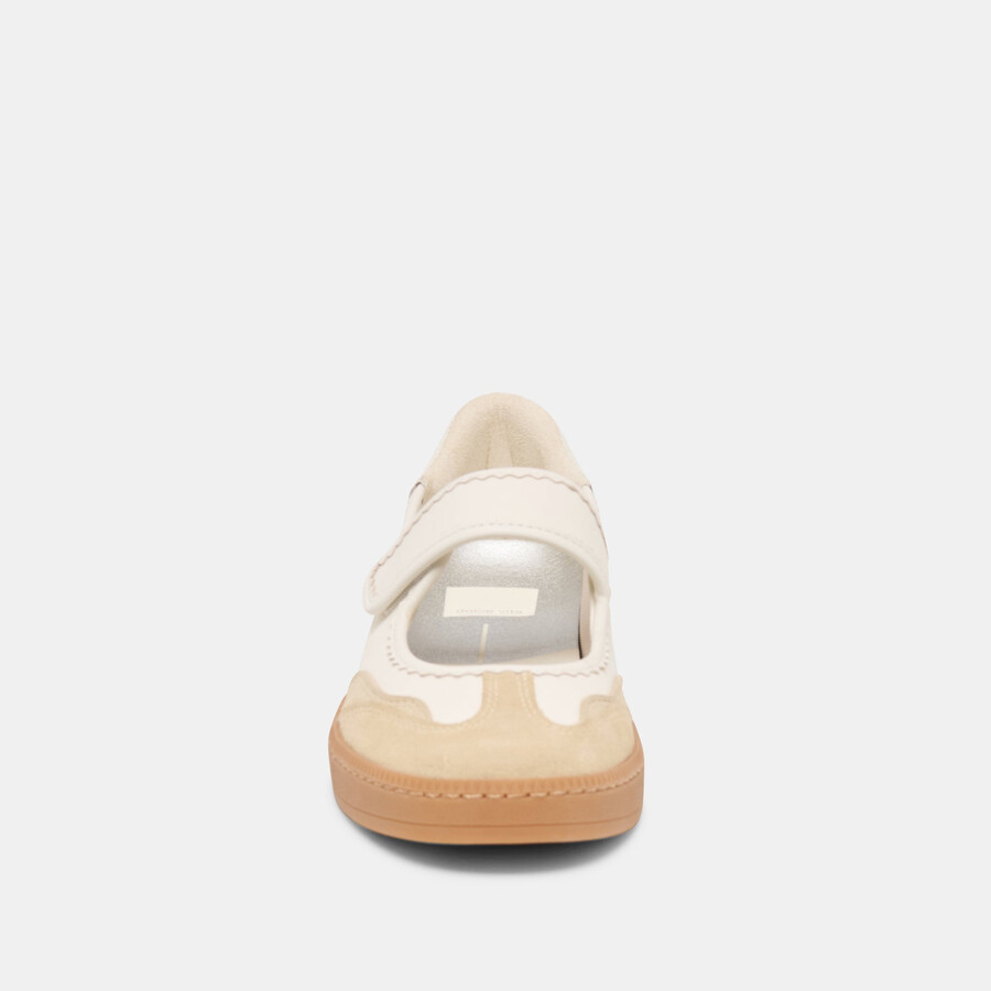 sneakers nanet in pelle avorio multistrato