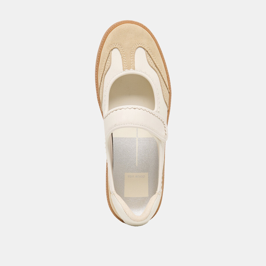 sneakers nanet in pelle avorio multistrato