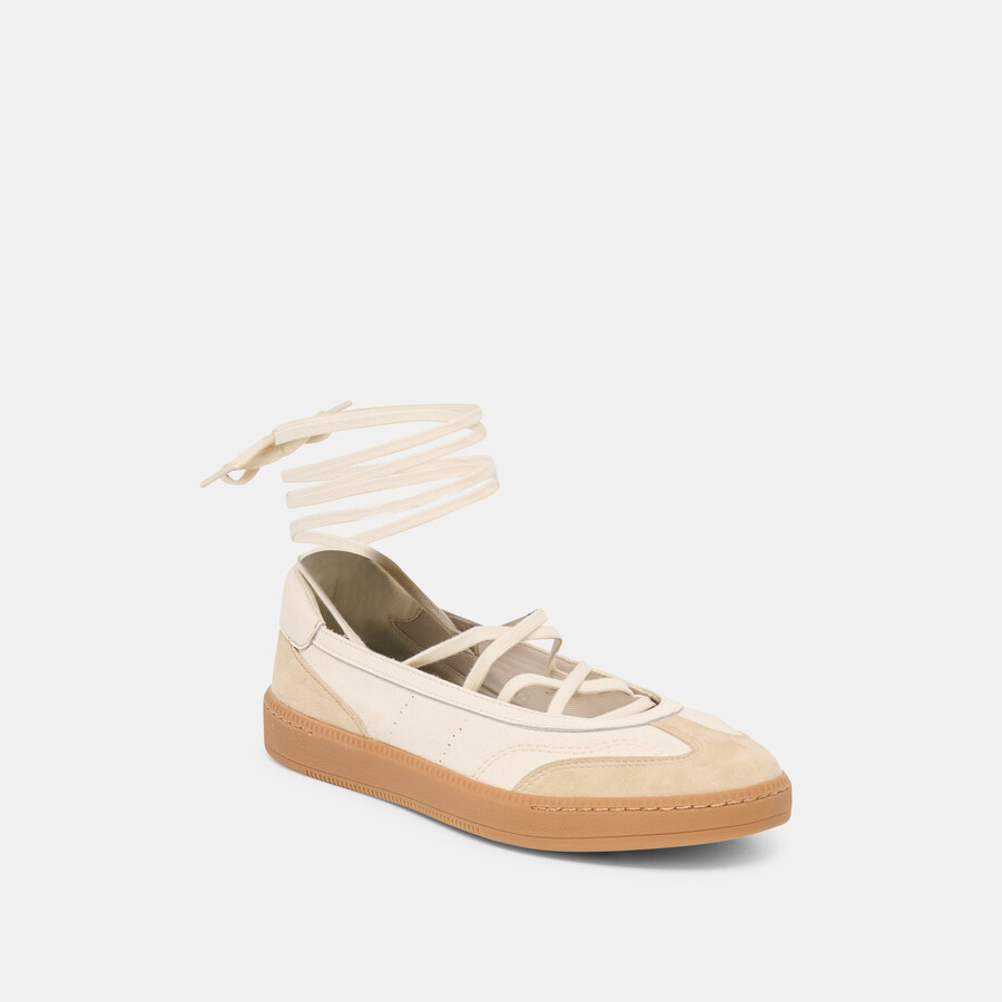 sneakers nyomie in pelle avorio multistrato
