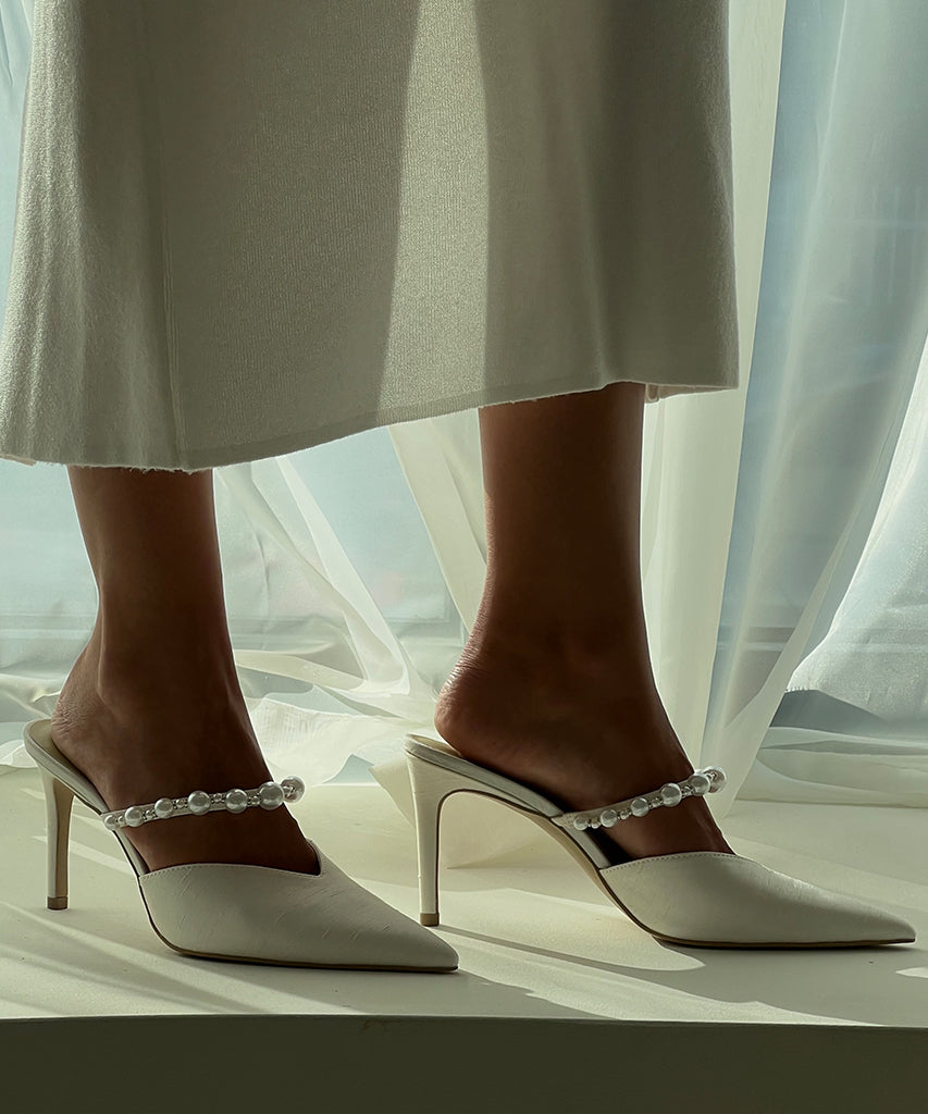 kanika pearl heels seta vaniglia