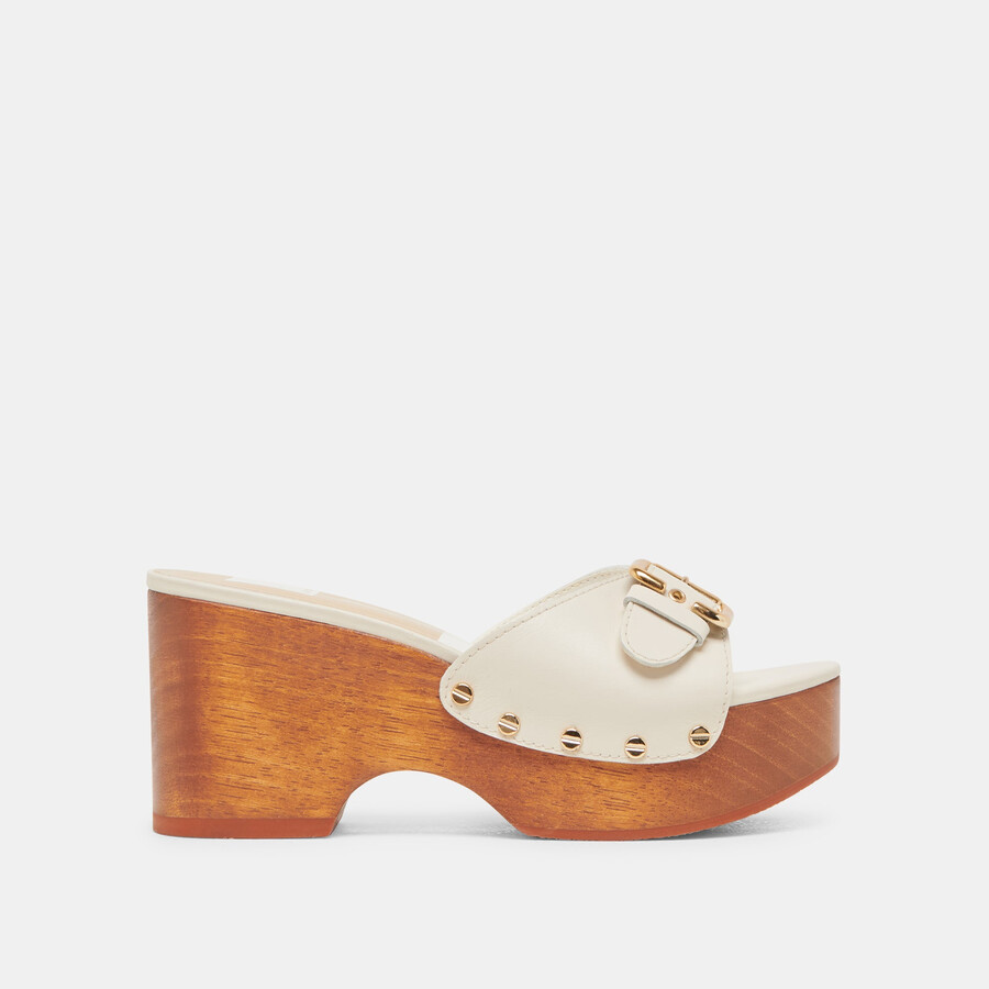 yalah heels in pelle bianco sporco